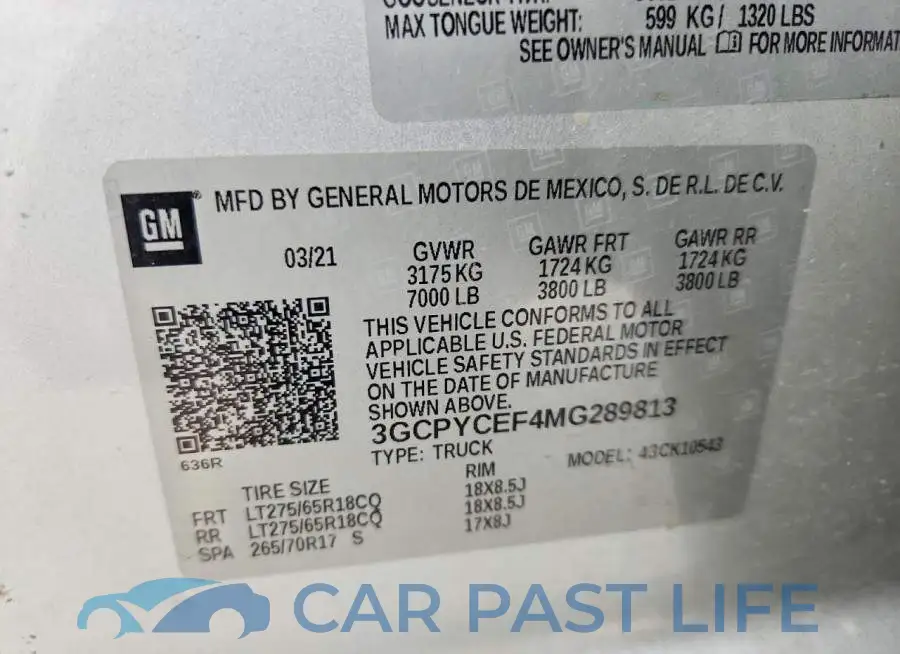 3GCPYCEF4MG289813# 12