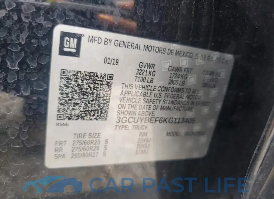 3GCUYBEF6KG113405# 12