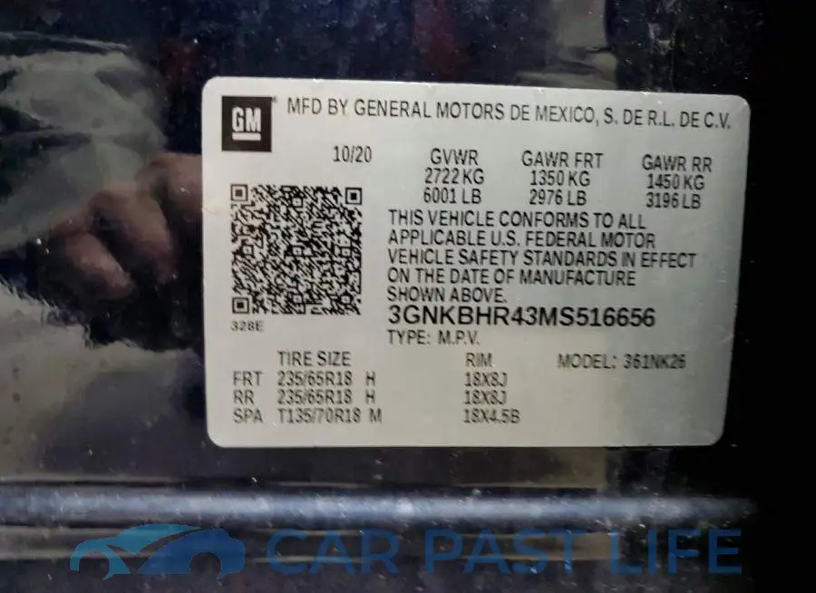3GNKBHR43MS516656# 12
