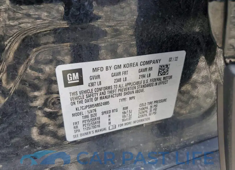 KL7CJPSM5NB524885# 12