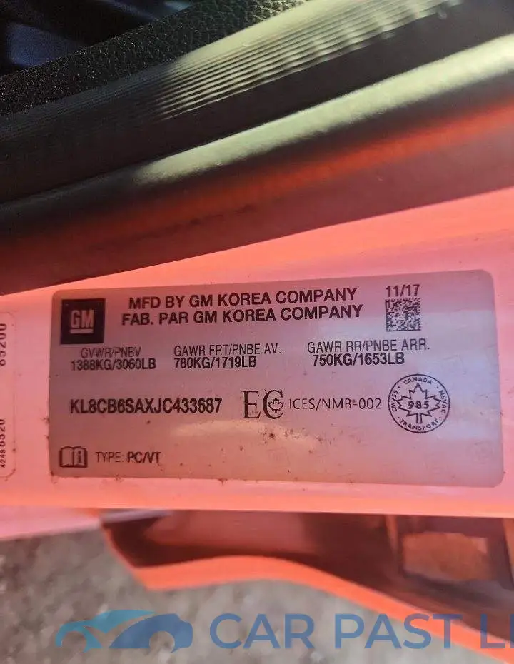 KL8CB6SAXJC433687# 12