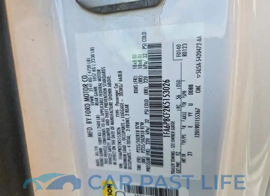 1FA6P8CF2K5153026# 12