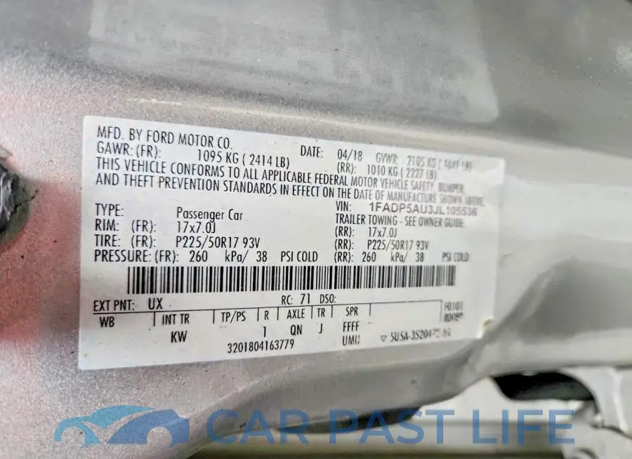 1FADP5AU3JL105536# 13