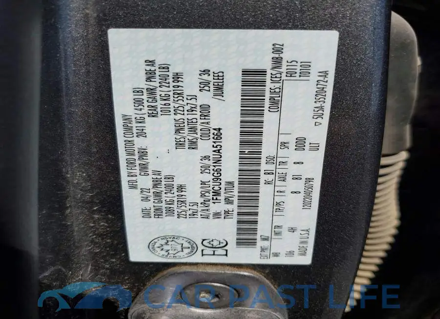 1FMCU9G61NUA51664# 14