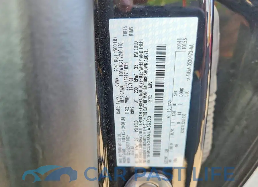 1FMCU9G68NUA36353# 13