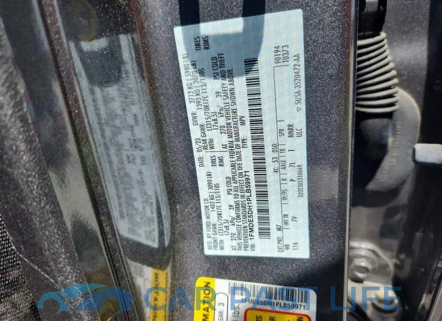 1FMDE5DH1PLB59971# 12