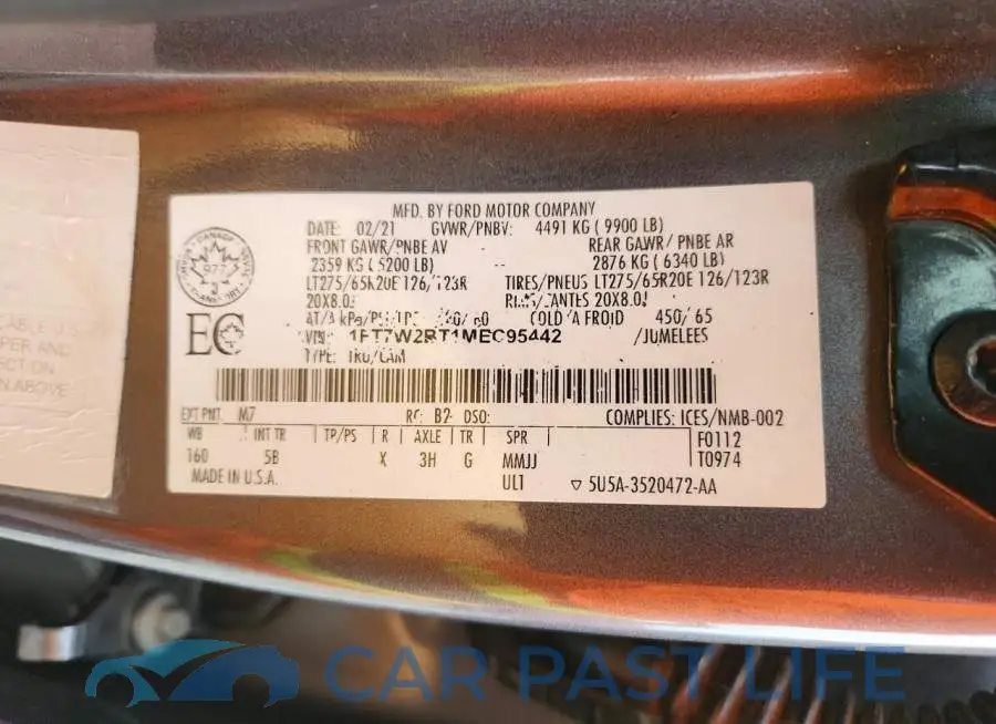 1FT7W2BT1MEC95442# 12