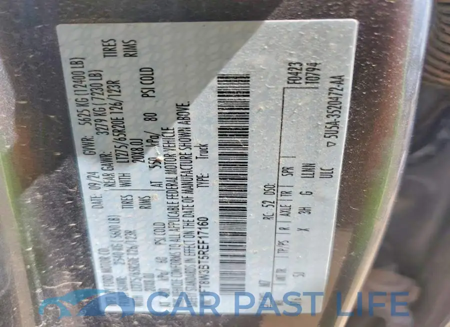 1FT8W3BT5REF17160# 12