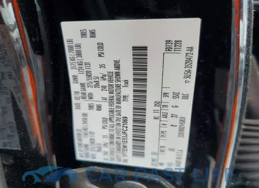 1FTEW1E53JFC21069# 12