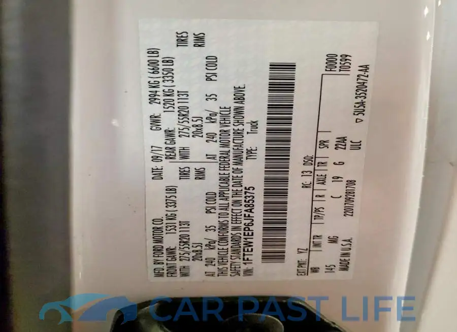 1FTEW1EP6JFA85375# 12