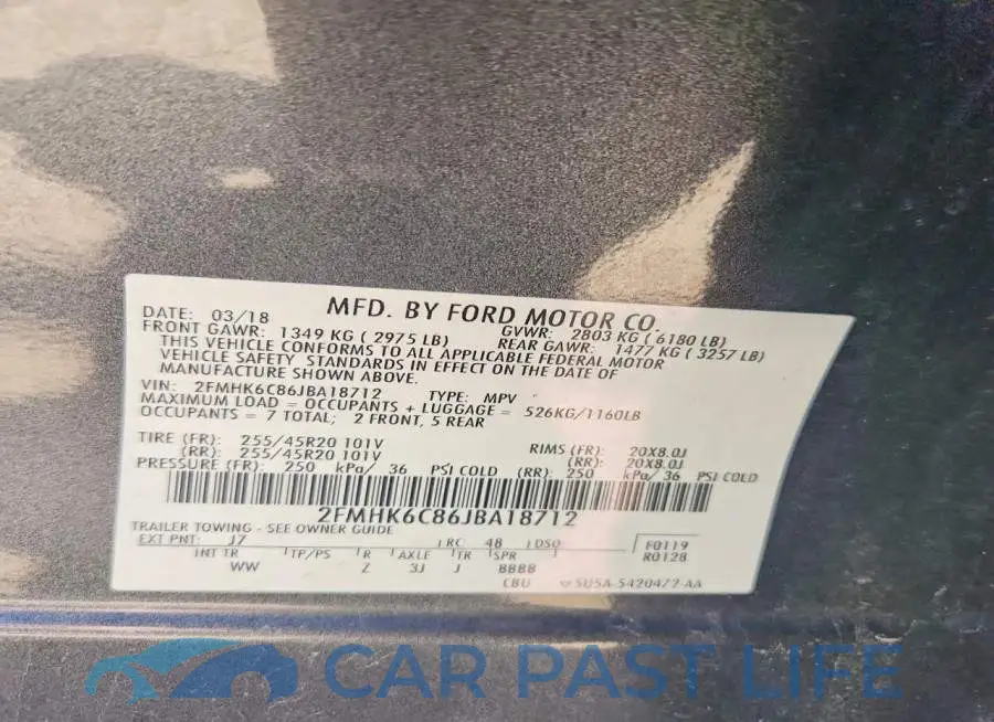 2FMHK6C86JBA18712# 13