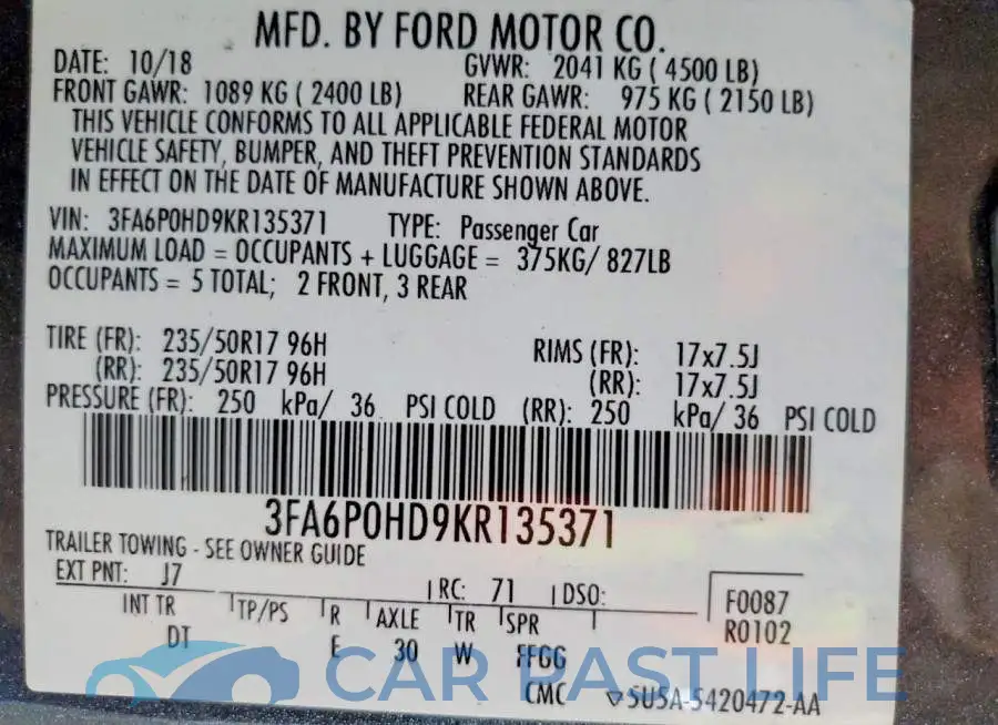 3FA6P0HD9KR135371# 12