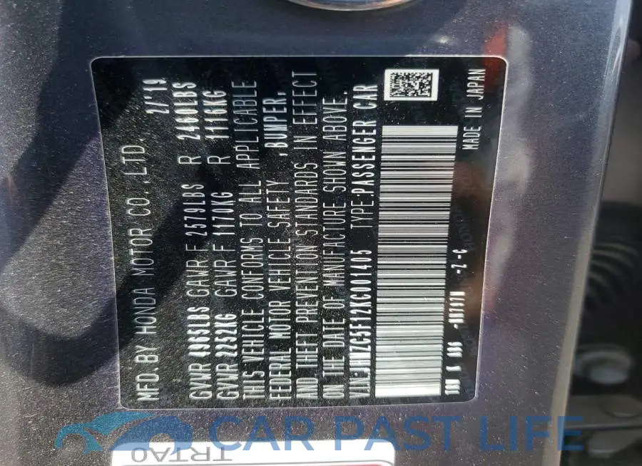 JHMZC5F12KC001405# 13
