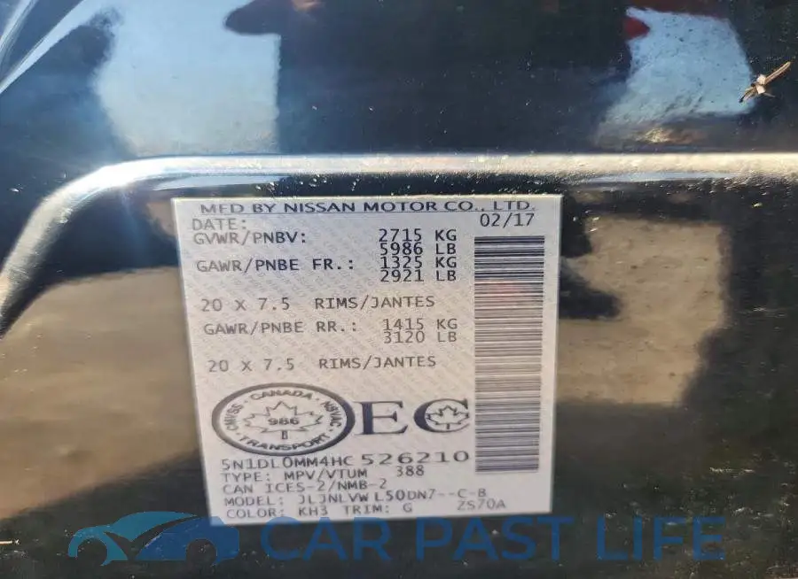 5N1DL0MM4HC526210# 12