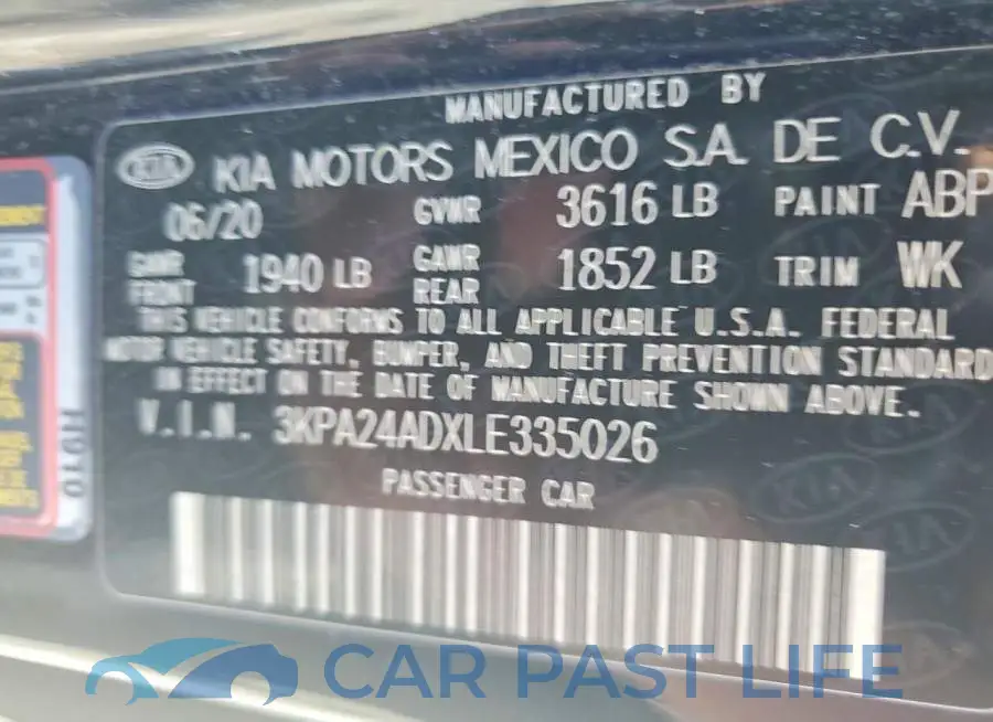 3KPA24ADXLE335026# 12