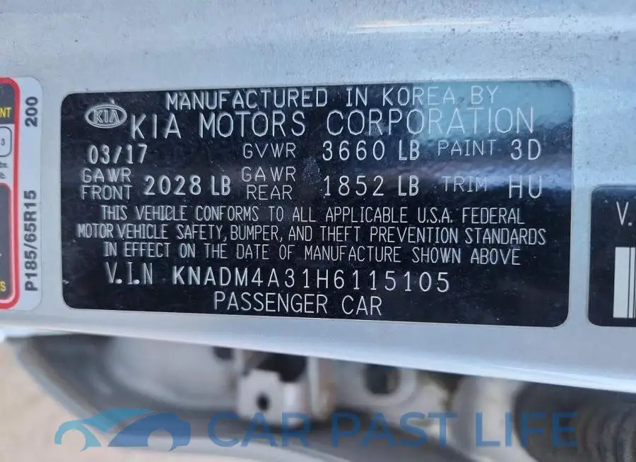 KNADM4A31H6115105# 12