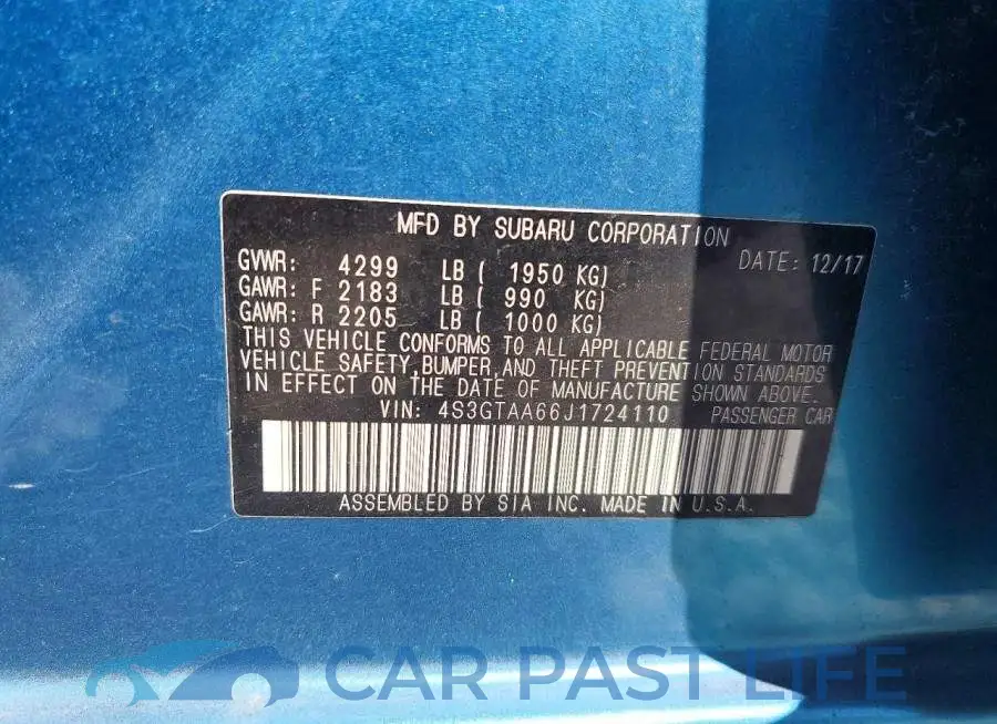 4S3GTAA66J1724110# 12