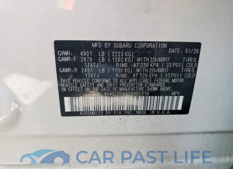 4S4SLDD6XT3052210# 14