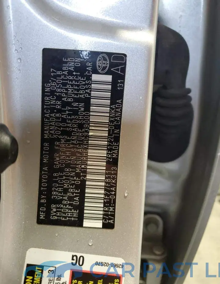2T1BURHEXHC939000# 12