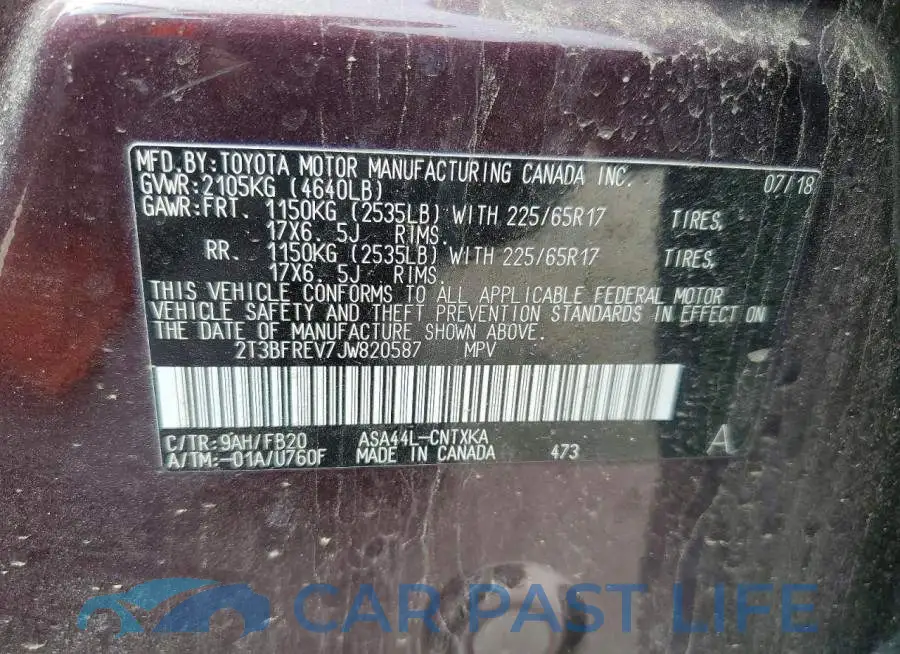 2T3BFREV7JW820587# 13