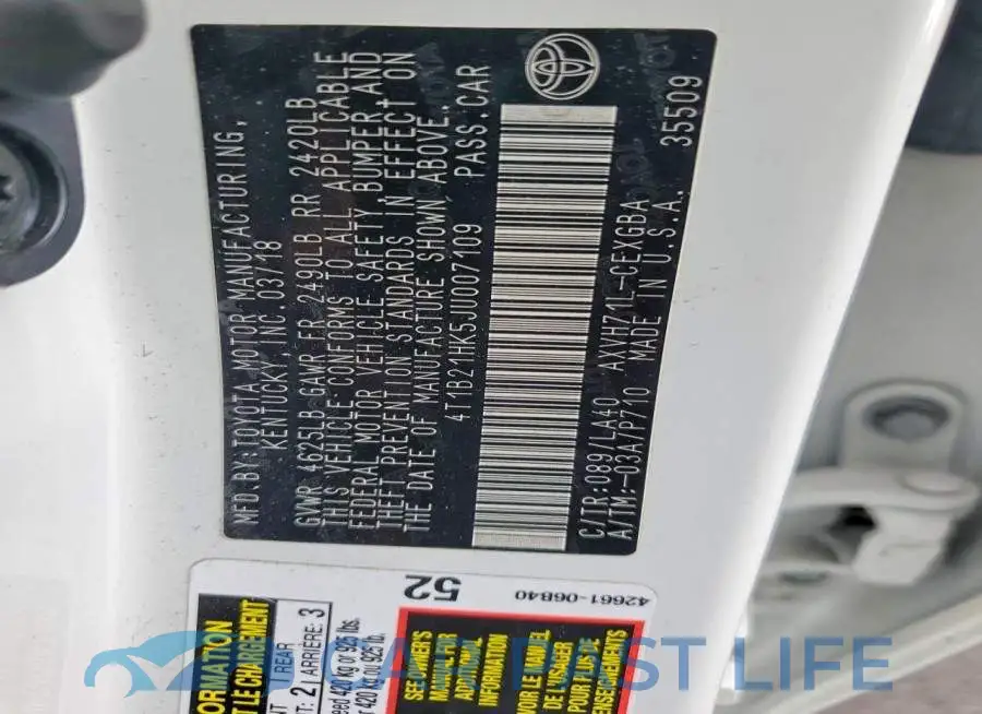 4T1B21HK5JU007109# 12