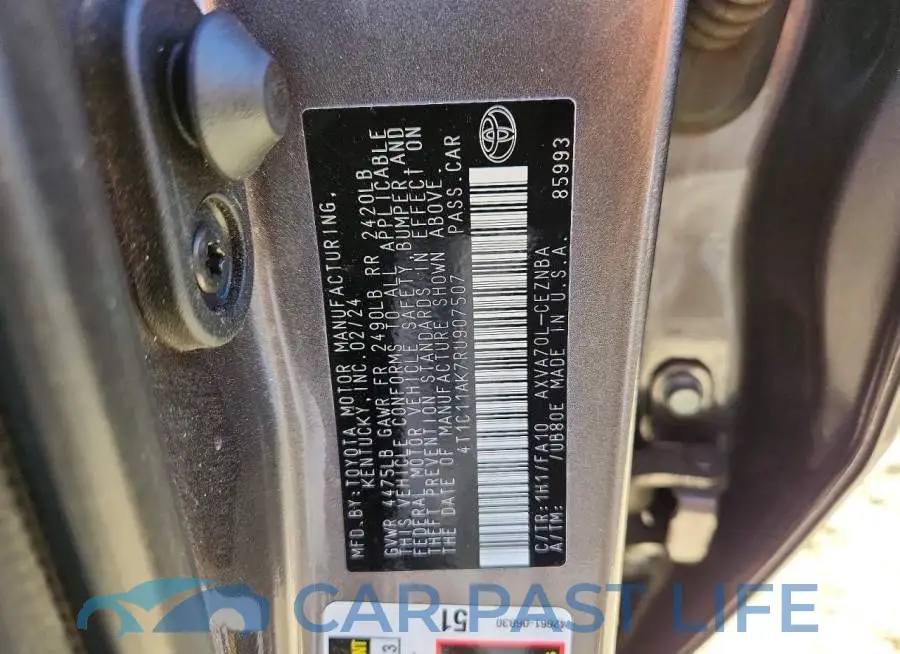 4T1C11AK7RU907507# 12