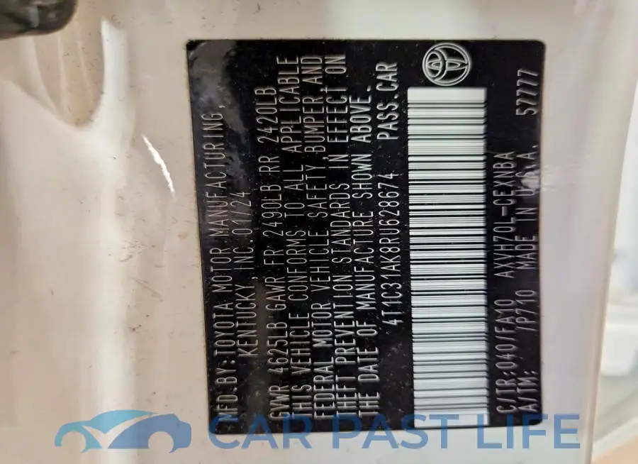 4T1C31AK8RU628674# 13