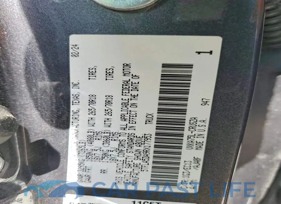 5TFLA5DA9RX177953# 12
