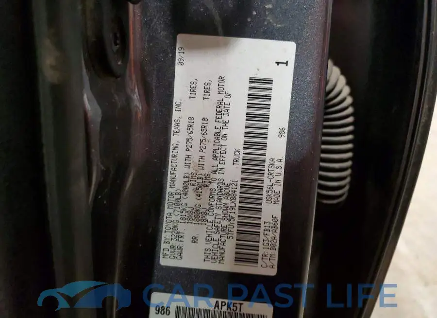 5TFUY5F19LX884121# 12