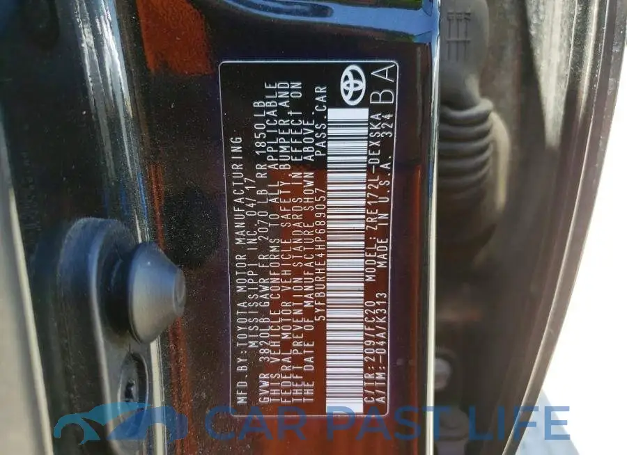 5YFBURHE4HP689057# 12