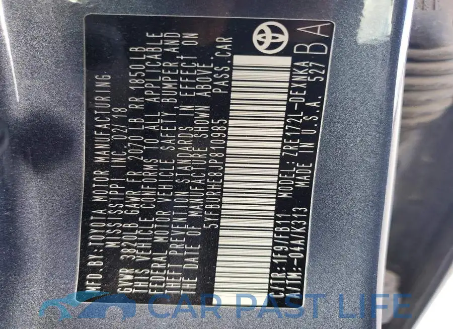 5YFBURHE8JP810985# 12