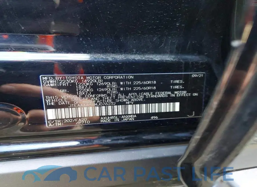 JTEAAAAH4MJ076232# 13