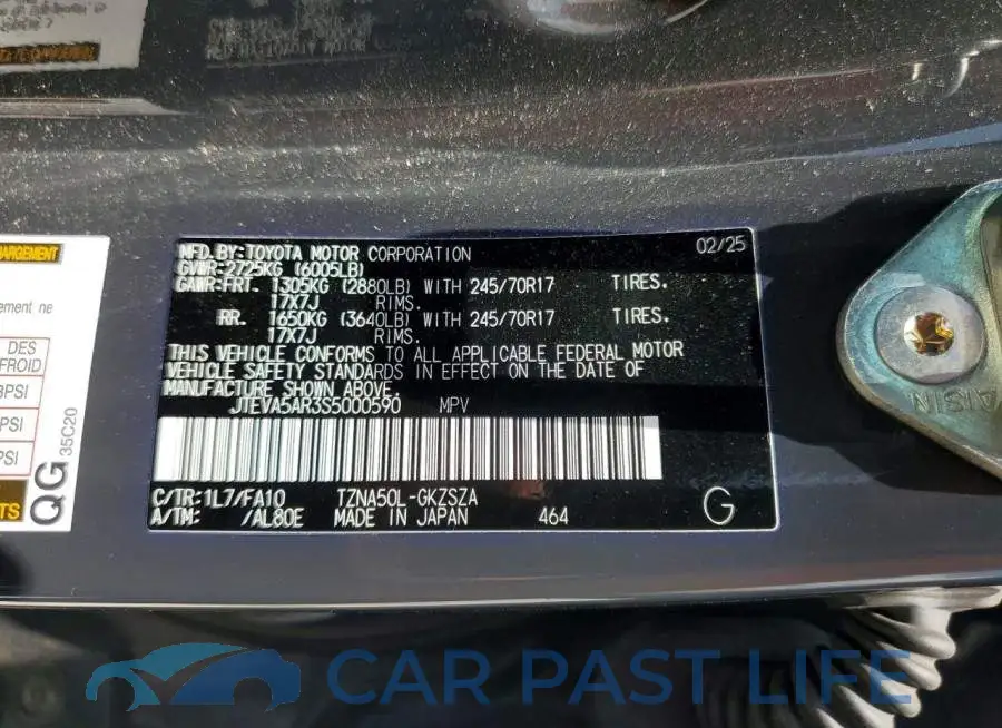 JTEVA5AR3S5000590# 14