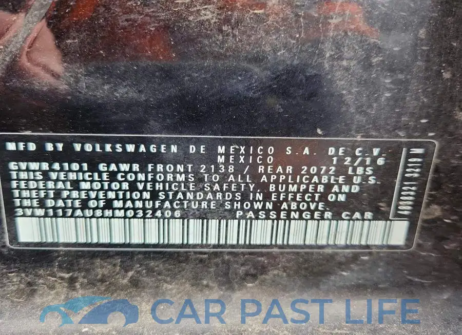 3VW117AU8HM032406# 12