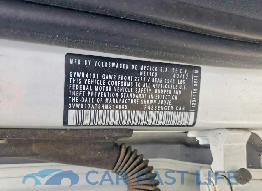 3VW517AT8HM814665# 12