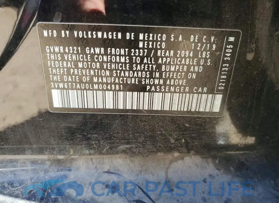 3VW6T7AU0LM004981# 12