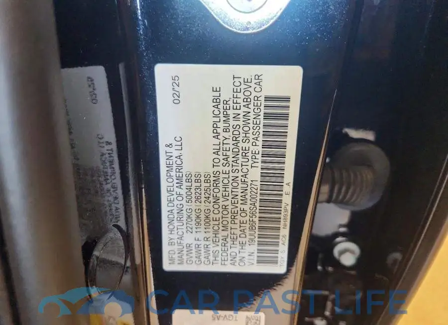 19UUB6F56SA002271# 12