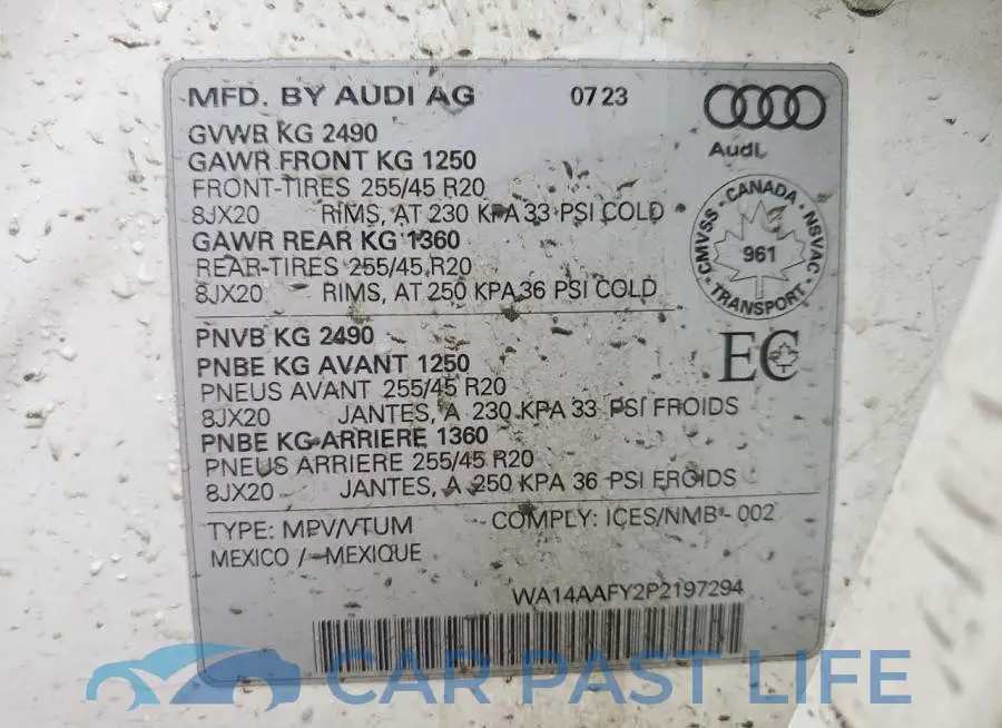 WA14AAFY2P2197294# 12