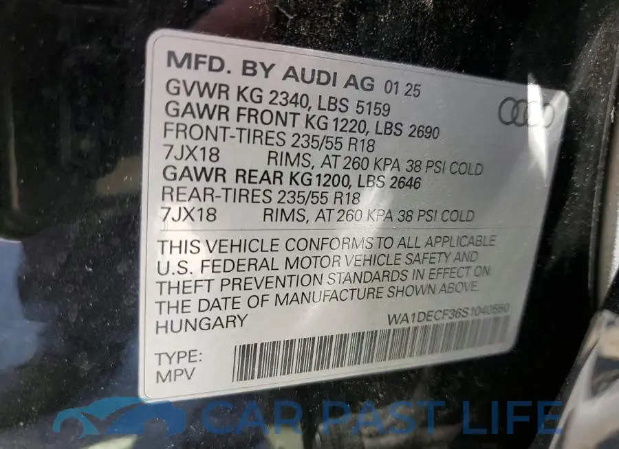 WA1DECF36S1040550# 13