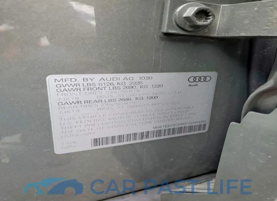 WA1EECF39M1045460# 12