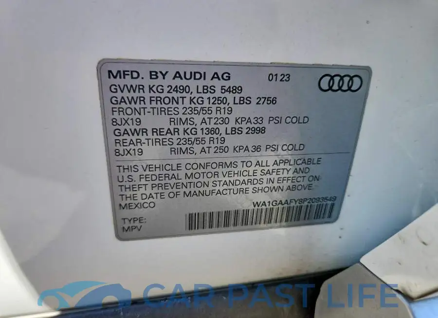 WA1GAAFY8P2093549# 12