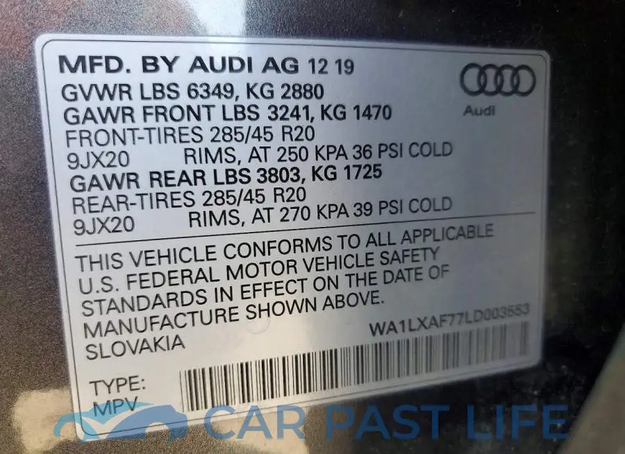 WA1LXAF77LD003553# 13