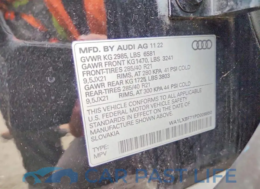 WA1LXBF71PD006850# 12