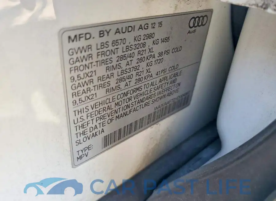 WA1VAAF72HD004997# 13