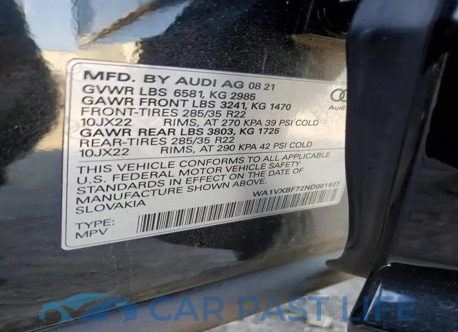 WA1VXBF72ND001923# 12