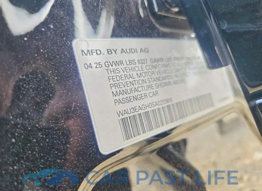 WAU3EAGH0SA020968# 12