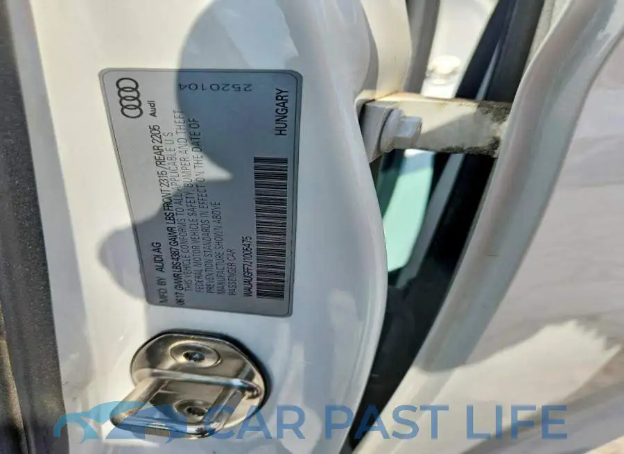 WAUAUGFF7J1005475# 12