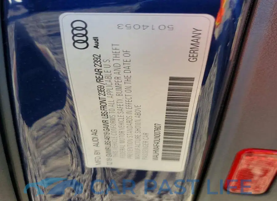 WAUHMAF40LN007607# 13