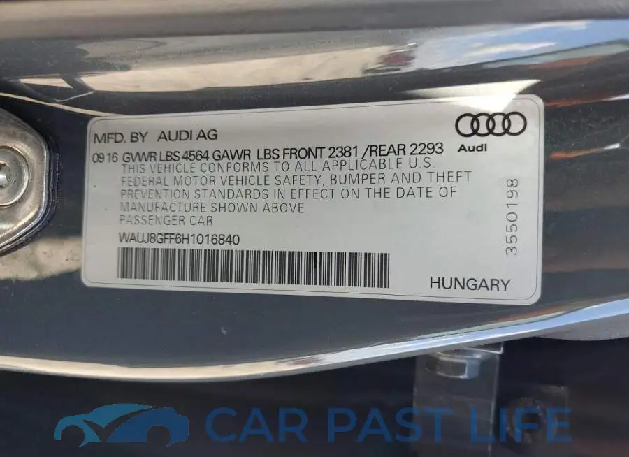 WAUJ8GFF6H1016840# 13