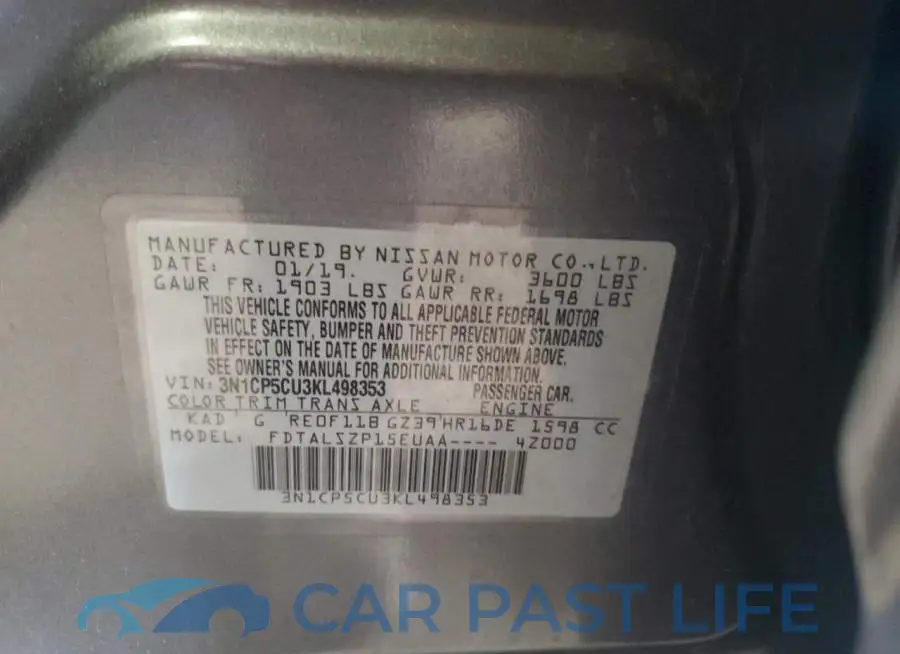 3N1CP5CU3KL498353# 12